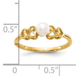 10K 4mm Fresh Water Cultured Pearl Ring