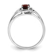10K White Gold 6x4mm Oval Garnet ring, Size 6 - Birthstone Company
