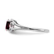 10K White Gold 6x4mm Oval Garnet ring, Size 6 - Birthstone Company