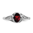 10K White Gold 6x4mm Oval Garnet ring, Size 6 - Birthstone Company