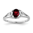 10K White Gold 6x4mm Oval Garnet ring
