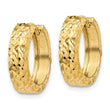 10k Diamond-cut Hinged Hoop Earrings