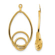 10k Polished Fancy Teardrop Earring Jackets - Birthstone Company