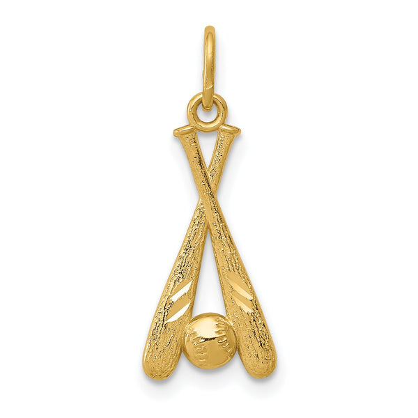 10k Baseball Bats & Ball Pendant