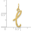 10k Yellow Gold Letter l Initial Charm