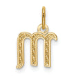 10k Yellow Gold Letter m Initial Charm