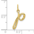 10k Yellow Gold Letter p  Initial Charm