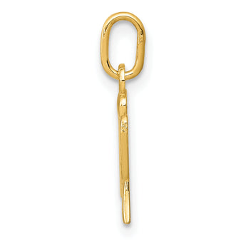 10k Yellow Gold Letter u Initial Charm