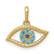 10K Blue CZ Eye Pendant
