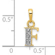 10K and Rhodium Diamond Initial F Charm
