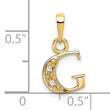 10K and Rhodium Diamond Initial G Charm