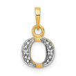 10K and Rhodium Diamond Initial O Charm