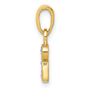 10K and Rhodium Diamond Initial R Charm