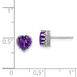 10k Tiara Collection White Gold Polished  Amethyst 6mm Heart Earrings