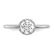 10k Tiara Collection White Gold Polished CZ Ring