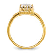 10k Tiara Collection Polished Square CZ Ring