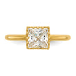 10k Tiara Collection Polished Square CZ Ring