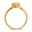 10k Tiara Collection Polished Oval CZ Ring