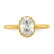 10k Tiara Collection Polished Oval CZ Ring