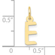 10k Small Slanted Block Initial E Charm