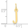 10k Small Slanted Block Initial J Charm