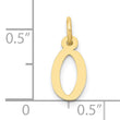 10k Small Slanted Block Initial O Charm