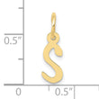 10k Small Slanted Block Initial S Charm
