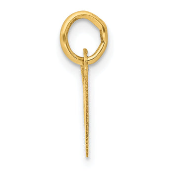 10k Small Slanted Block Initial W Charm