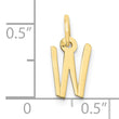 10k Small Slanted Block Initial W Charm