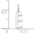 10k White Gold Small Slanted Block Initial E Char