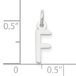 10k White Gold Small Slanted Block Initial F Char