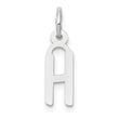 10k White Gold Small Slanted Block Initial H Char