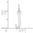 10k White Gold Small Slanted Block Initial J Char