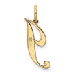 10K Small Fancy Script Initial J Charm