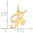 10K Small Fancy Script Initial K Charm