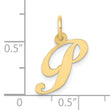 10K Small Fancy Script Initial P Charm