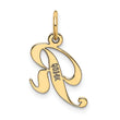 10K Small Fancy Script Initial R Charm