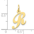 10K Small Fancy Script Initial R Charm