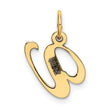 10K Small Fancy Script Initial V Charm