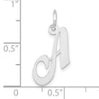 10k White Gold Small Fancy Script Initial A Charm