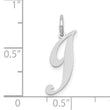 10k White Gold Small Fancy Script Initial J Charm