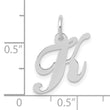 10k White Gold Small Fancy Script Initial K Charm