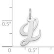 10k White Gold Small Fancy Script Initial L Charm