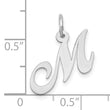 10k White Gold Small Fancy Script Initial M Charm