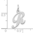 10k White Gold Small Fancy Script Initial R Charm