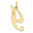 10k Large Fancy Script Letter I Initial Charm