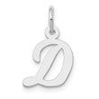 10k White Gold Small Script Initial D Charm