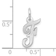 10k White Gold Small Script Initial F Charm