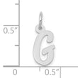 10k White Gold Small Script Initial G Charm
