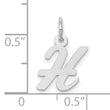 10k White Gold Small Script Initial H Charm